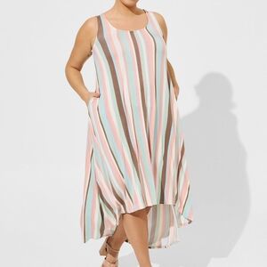 〰️Torrid〰️ Striped Maxi Jersey Hi Low Dress 1X